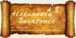 Aleksandra Bušatović vizit kartica